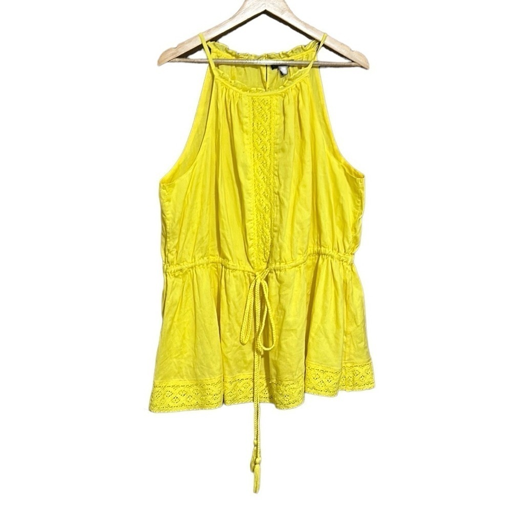 Lane Bryant Yellow Top Size 26 100% Cotton NWT